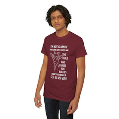 Clumsy Funny Goat Graphic Tee | Unisex Heavy Cotton Tee | Great Gift for Animal Lovers, Birthdays, Casual Wear, Humorous Gifts, Everyday Style