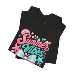 Summer Vibes Tee — Pastel Seashell Bow Beach T-Shirt