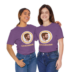 Bearded Graphic Tee - Funny Caucasians Satire Head Shot Unisex Jersey Short Sleeve Tee