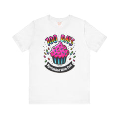 100 DAYS Sprinkled With Fun - Unisex Short Sleeve Tee | Elementary School Holiday, Teacher Apparel, Kids Motivation, Days Checked Off