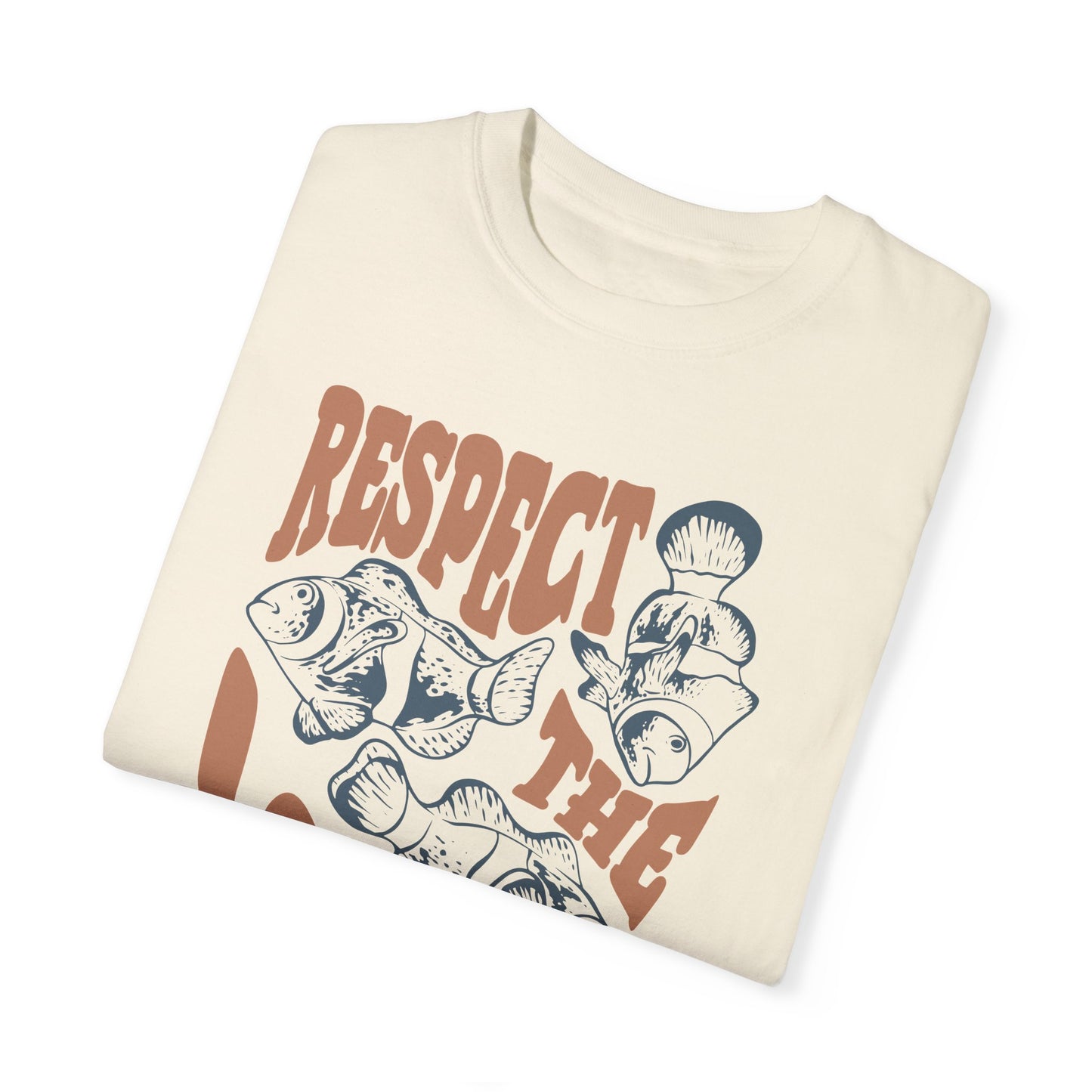 Clown Fish, Respect The Locals -  Graphic Unisex Garment-Dyed T-shirt