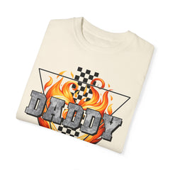 GO DADDY graphic, Comfort Colors 1717, unisex garment-dyed t-shirt, retro graphic tee, gift for him, Birthday gift tee, Vintage checkered graphic tee, Flames Tee, Fathers Day Shirt