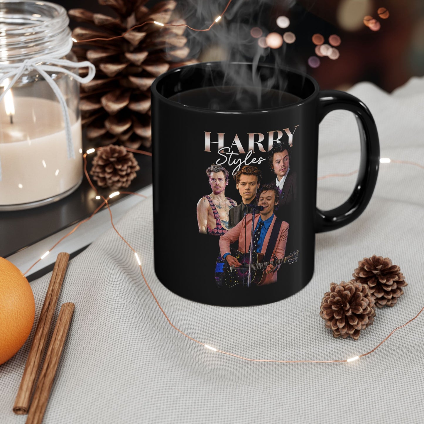 Harry Styles Montage Graphic - Black Mug (11oz, 15oz)