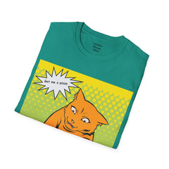 GET ME A PIZZA Cat Pop Art Unisex Softstyle T Shirt  For the Feline or Pizza Lover in all of us.