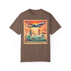 Vintage-Inspired Travel T-Shirt - 'Take a Jumbo Across the Water, Like to See America'