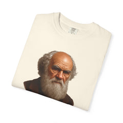 Darwin Coffee Funny T-Shirt — "Survival of the Fittest? I Barely Survive Coffee Shortages."