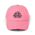 Funny Amputee distressed cap, I Put My Prosthetic On For This?, Limb Awareness cap, gift for amputee, recovery encouragement gift