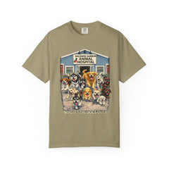 Front Graphic "Who Let the Dogs Out?" Baldwin Harbor Animal Hospital Cute Vet Clinic T Shirt
