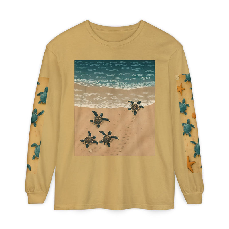Beach Life Running Sea Turtles Long Sleeve T-Shirt