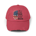 Land Of The Free, Home Of The Brave  - Unisex Distressed Cap