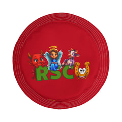 Unisex Bucket Hat - Russell Sage College Mascot Characters Purple Cow, Red Devil, Golden Horseshoe, Blue Angel