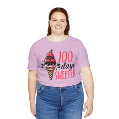 100 Days of School Unisex Tee | Elementary School, Ice Cream, Teacher Apparel