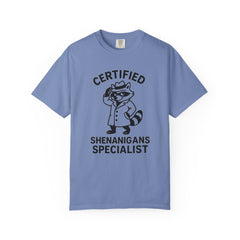 Certified Shenanigans Specialist T-shirt, Funny Tee, Unique Gift for Raccoon Lovers, Casual Wear, Birthday, Party Shirt