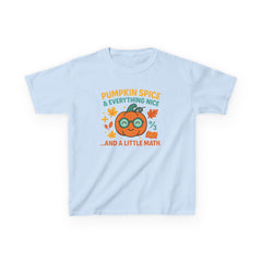 Kids Pumpkin Spice & Math Tee, Perfect for Fall, Halloween Fun, Back to School, Cute Gift for Students, Autumn Fashion