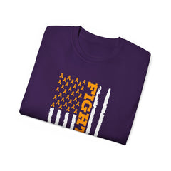 Fighter on a American Flag with Limb Awareness Stars / Amputee / Amputation / Leg / Arm / / Prosthetic / Unisex Ultra Cotton Tee