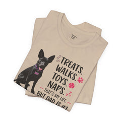 Personalized Dog Dad T‑Shirt — "Treats. Walks. Toys. Naps." Father's Day Gift
