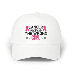 Cancer Picked the Wrong Girl Dad Cap – Breast Cancer Survivor Support Hat