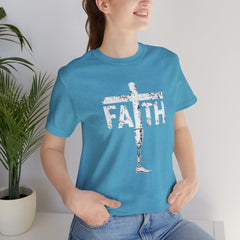 Faith Cross Prosthetic Leg T‑Shirt — Amputee Inspirational Christian Tee