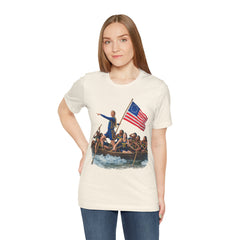 Historical Fever Patriot T‑Shirt — Revolutionary Flag Rowboat Design
