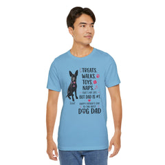 Personalized Dog Dad T‑Shirt — "Treats. Walks. Toys. Naps." Father's Day Gift