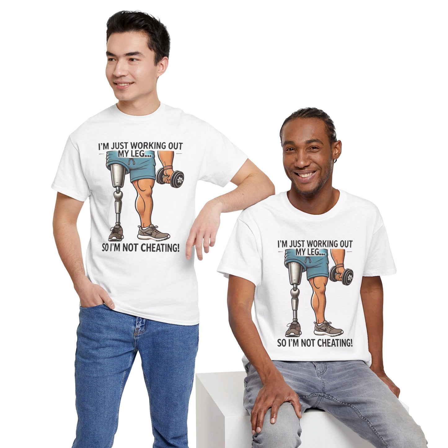 I'm Just Working Out My Leg Amputee Humor - Unisex Garment-Dyed T-shirt