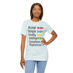 Autism - Always Unique Totally Intelligent Sometimes Mysterious Unisex Softstyle T-Shirt