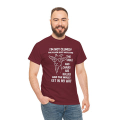 Clumsy Funny Goat Graphic Tee | Unisex Heavy Cotton Tee | Great Gift for Animal Lovers, Birthdays, Casual Wear, Humorous Gifts, Everyday Style