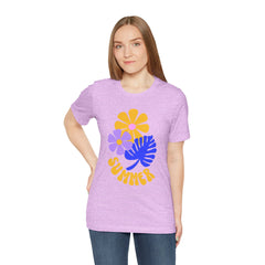 Summer Floral Tee — Retro Flowers & Monstera Design