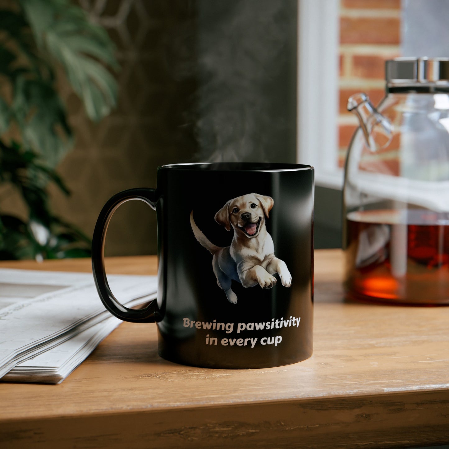 Golden Retriever Black Mug (11oz, 15oz), Brewing Pawsitivity In Every Cup