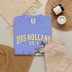 USS Holland SS-1 Submarine Vintage Graphic T-Shirt — Navy History Tee