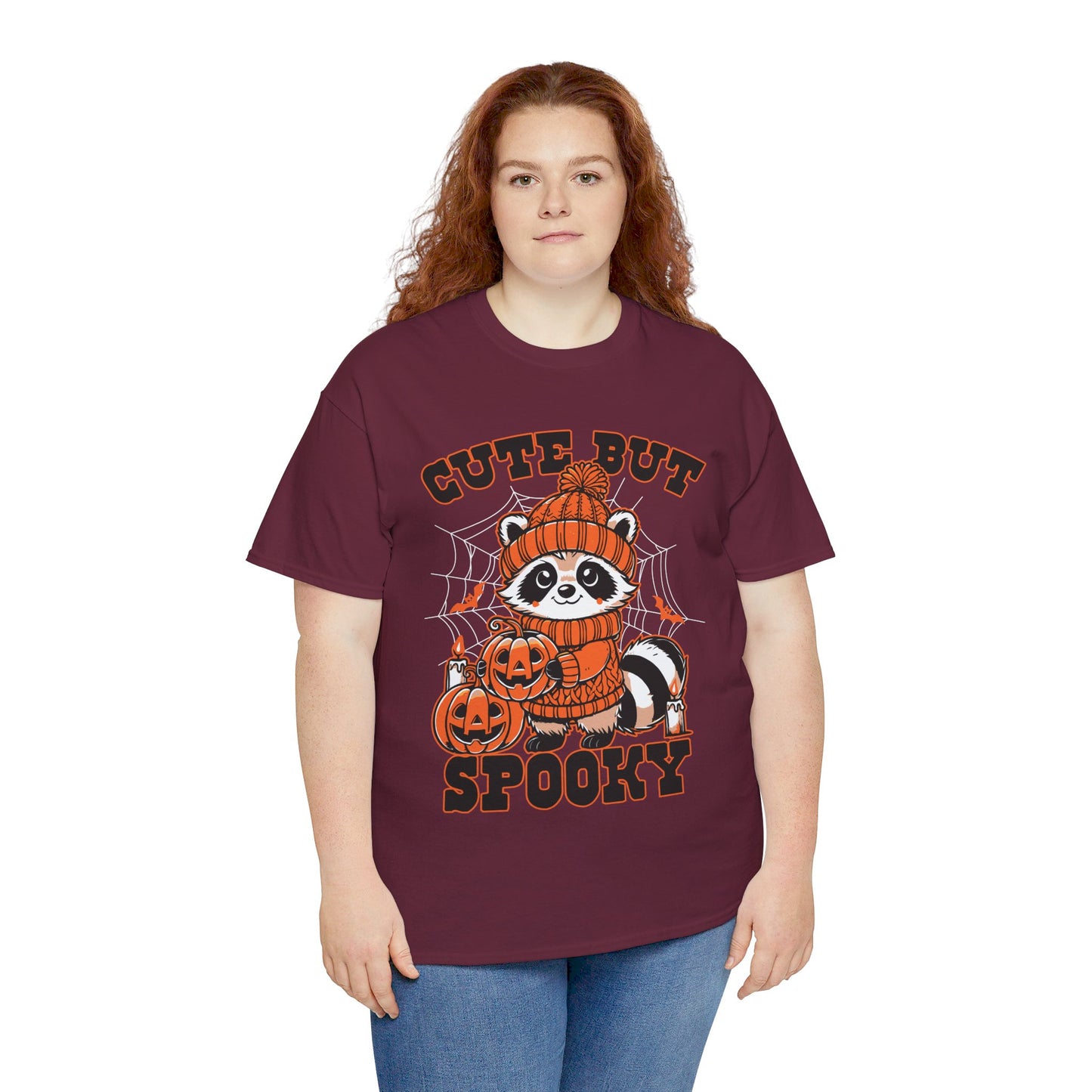 Cute But Spooky Halloween Raccoon! Graphic Unisex Heavy Cotton Tee