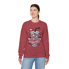 Woman's Ice Coffee Is My Love Language Valentine - Unisex Heavy Blend™ Crewneck Sweatshirt