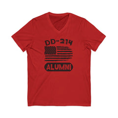 DD 214 Alumni Unisex Jersey Short Sleeve V-Neck Tee