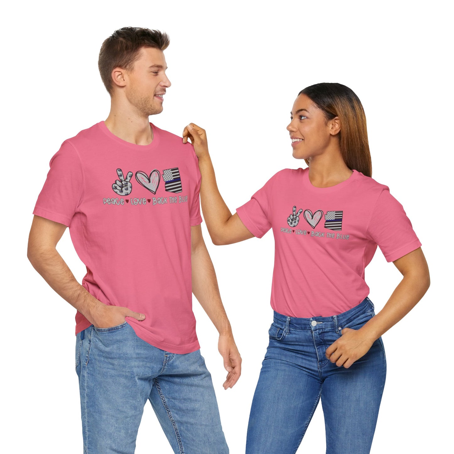 Peace Love Back The Blue in Arizona, Graphic Unisex Short Sleeve Tee