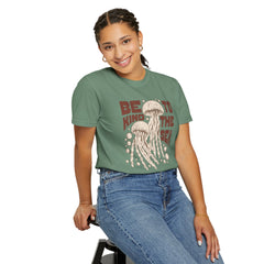 Jelly Fish, Be Kind To The Sea -  Graphic Unisex Garment-Dyed T-shirt