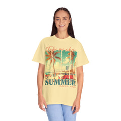 Summer Vibes Graphic T-Shirt - "Take Me Where Summer Never Ends"