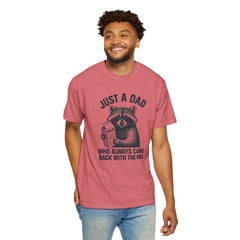 Just a Dad Raccoon T-Shirt | Garment-Dyed Tee for Father’s Day, Dad Gift, Animal Lover Shirt, Funny Dad Apparel, Gift for New Dads