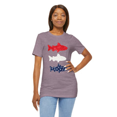 Patriotic Trout T-Shirt — Red White & Blue Fish Tee
