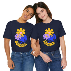 Summer Floral Tee — Retro Flowers & Monstera Design