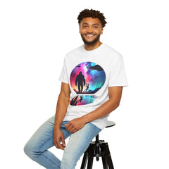 Bigfoot & Alien Nightscape T-Shirt — Sasquatch UFO Graphic Tee