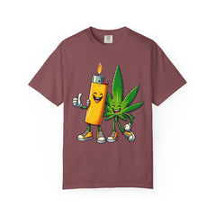 Vintage 'Lighter & Weed' Graphic T-Shirt — Relaxed Stoner/Cannabis Tee