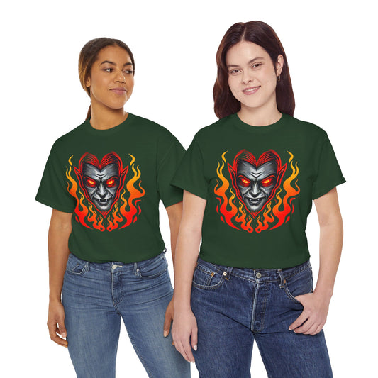 Flaming Fire Vampire - Graphic Unisex Heavy Cotton Tee