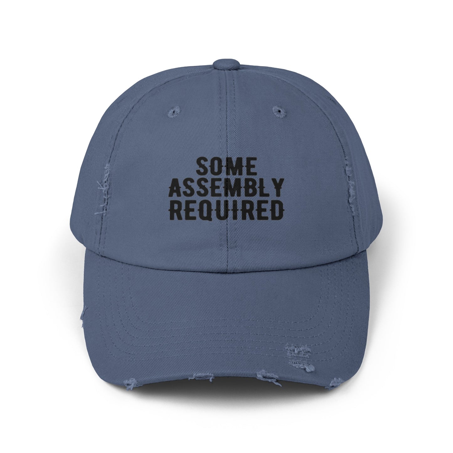 Funny Amputee cap, SOME ASSEMBLY REQUIRED, Limb Loss Awareness cap, distressed unisex hat, gift for amputee, recovery encouragement gift