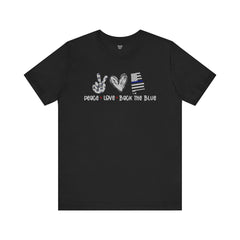 Peace Love Back The Blue in Alabama, Graphic Unisex Short Sleeve Tee