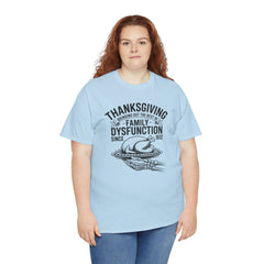 Thanksgiving Family Dysfunction Tee, Unisex Cotton T-Shirt, Funny Holiday Shirt, Family Gathering Wear, Thanksgiving Humor Apparel