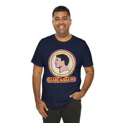 Graphic Tee - Funny Caucasians Satire Head Shot Unisex Jersey Short Sleeve Tee