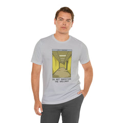 Do Not Question The Hallway T-Shirt — Retro Yellow Corridor Graphic Tee