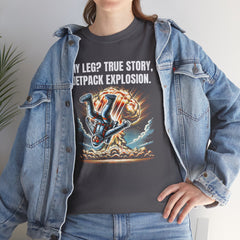 Amputee Exploding JetPack Humor - Unisex Garment-Dyed T-shirt