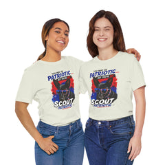 Personalized With Your Dogs Image and Name Patriotic Unisex Jersey Short Sleeve Tee