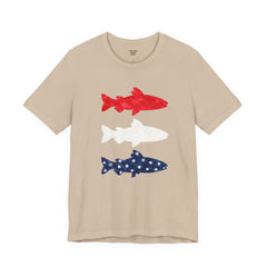 Patriotic Trout T-Shirt — Red White & Blue Fish Tee